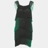 Stella McCartney Green Ombre Plisse Silk Tiered Short Dress M For Women -Stella McCartney Sales luxury women stella mccartney used clothes p628624 007