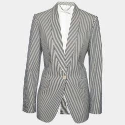 Stella McCartney White And Black Cotton Striped Blazer M For Women