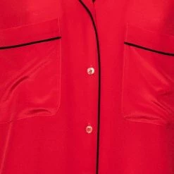 Stella McCartney Red Silk Front Pocket Shirt M For Women -Stella McCartney Sales luxury women stella mccartney used clothes p634350 005