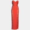 Stella McCartney Red Crepe Embroidered Lace Panel Strapless Maxi Dress S For Women 2 Stella McCartney Red Crepe Embroidered Lace Panel Strapless Maxi Dress S For Women -Stella McCartney Sales luxury women stella mccartney used clothes p635153 002