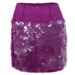 Stella McCartney Pink Organza Sequin Paillette Embellished Mini Skirt S For Women