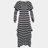 Stella McCartney Monochrome Patterned Wool Knit Draped Dress M For Women -Stella McCartney Sales luxury women stella mccartney used clothes p639406 002