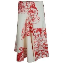 Stella McCartney Cream Silk Floral Printed A-Line Skirt M For Women