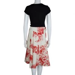 Stella McCartney Cream Silk Floral Printed A-Line Skirt M For Women -Stella McCartney Sales luxury women stella mccartney used clothes p64013 003