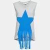 Stella McCartney Grey Cotton Fringed Star Detail Tank Top S For Women -Stella McCartney Sales luxury women stella mccartney used clothes p642279 002