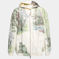 Stella McCartney Cream Printed Cotton Jay Landscape Hooded Jacket M For Women