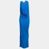 Stella McCartney Blue Jersey Draped Front Maxi Dress S For Women -Stella McCartney Sales luxury women stella mccartney used clothes p643169 002