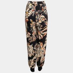 Stella McCartney Multicolor Printed Crepe Rib Knit Trimmed Joey Trousers L For Women -Stella McCartney Sales luxury women stella mccartney used clothes p645555 006