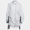 Stella McCartney White Striped Cotton Contrast Rib Knit Trim Shirt M For Women -Stella McCartney Sales luxury women stella mccartney used clothes p645585 001