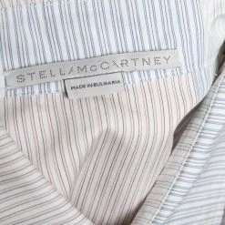 Stella McCartney White Striped Cotton Contrast Rib Knit Trim Shirt M For Women -Stella McCartney Sales luxury women stella mccartney used clothes p645585 005