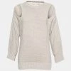 Stella McCartney Beige Knit Linen Paneled Cut-Out Detail Jumper XXS For Women -Stella McCartney Sales luxury women stella mccartney used clothes p647871 001