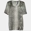 Stella McCartney Grey Snakeskin Print Silk Blouse M For Women -Stella McCartney Sales luxury women stella mccartney used clothes p653507 002