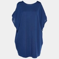 Stella McCartney Navy Blue Epaulette Detail Sleeveless Top XS For Women