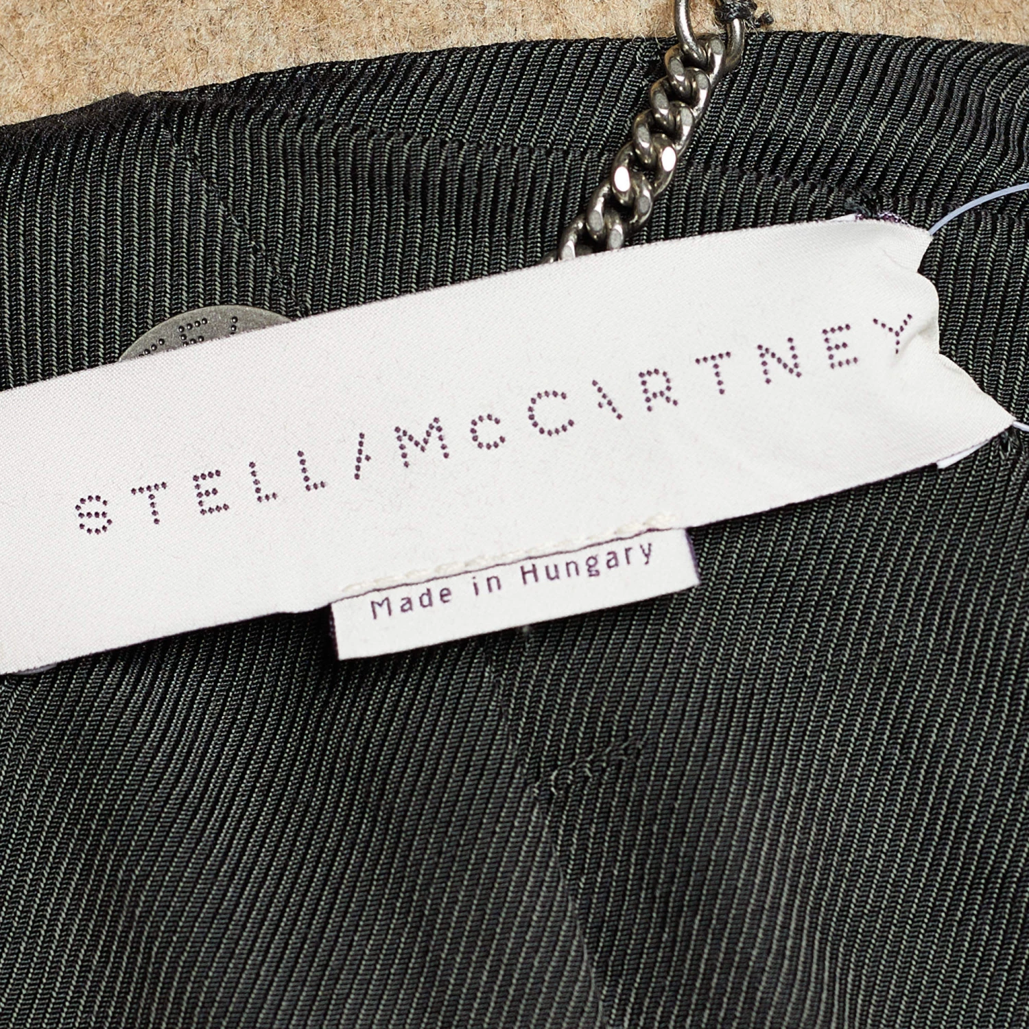 Stella McCartney Brown & Black Striped Wool Double Breasted Coat S For Women 6 Stella McCartney Brown & Black Striped Wool Double Breasted Coat S For Women - Image 4