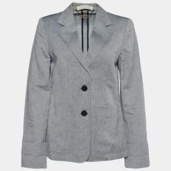 Stella McCartney Grey Linen Single Breasted Blazer M For Women