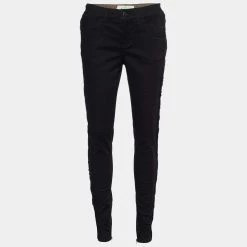 Stella McCartney Black Denim Lace Applique Jeans M For Women