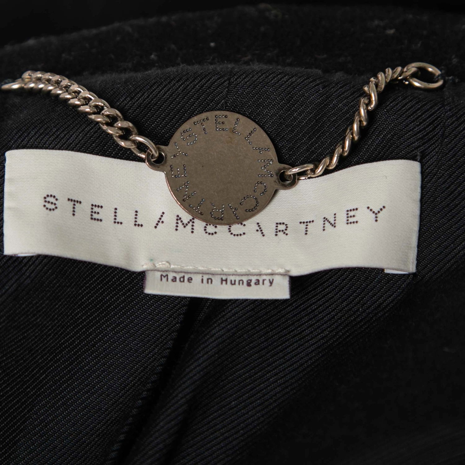 Stella McCartney Black Wool Chain Embellished Coat L For Women 7 Stella McCartney Black Wool Chain Embellished Coat L For Women - Image 5