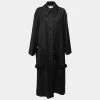 Stella McCartney Black Wool Fringe Trim Pockets Long Coat L For Women 2 Stella McCartney Black Wool Fringe Trim Pockets Long Coat L For Women -Stella McCartney Sales luxury women stella mccartney used clothes p670008 001