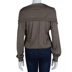 Stella Mccartney Brown Cashmere Draped Collar Buttondown Cardigan M For Women -Stella McCartney Sales luxury women stella mccartney used clothes p67075 003