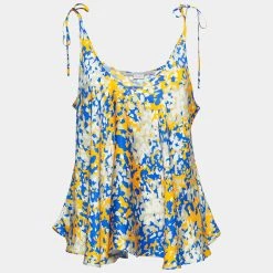 Stella McCartney Multicolor Printed Silk Sleeveless Blouse M For Women