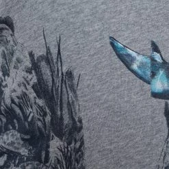 Stella McCartney Grey Shark Print Melange Cotton Crew Neck T-Shirt M For Women -Stella McCartney Sales luxury women stella mccartney used clothes p678009 003