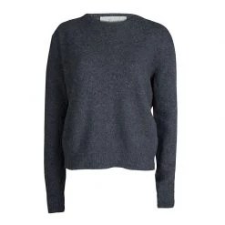 Stella McCartney Grey Wool Zip Detail Crew Neck Sweater M For Women