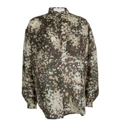 Stella McCartney Camouflage Print Button Down Silk Shirt M For Women