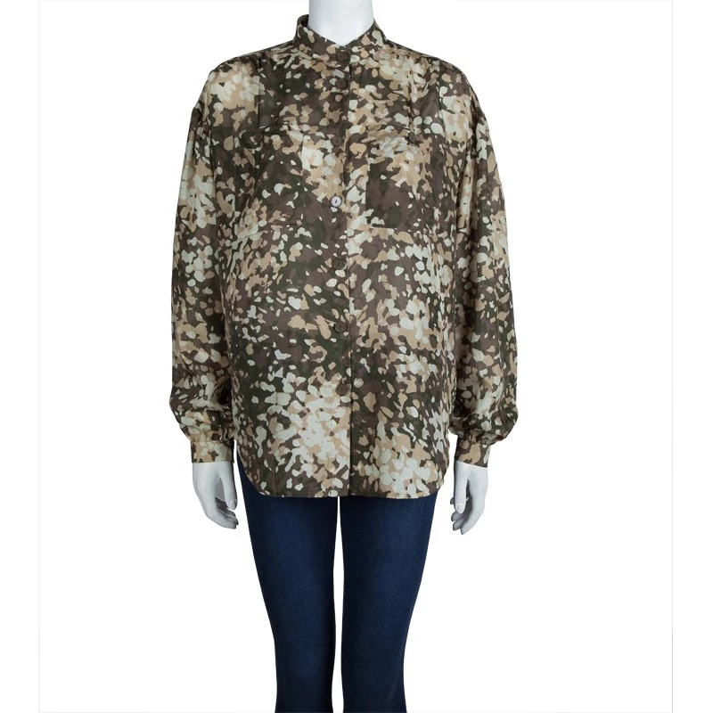 Stella McCartney Camouflage Print Button Down Silk Shirt M For Women 4 Stella McCartney Camouflage Print Button Down Silk Shirt M For Women - Image 2