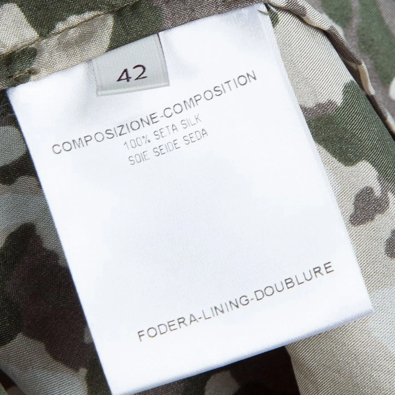 Stella McCartney Camouflage Print Button Down Silk Shirt M For Women 8 Stella McCartney Camouflage Print Button Down Silk Shirt M For Women - Image 6