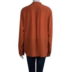 Stella McCartney Brick Orange Long Sleeve Silk Blouse L For Women -Stella McCartney Sales luxury women stella mccartney used clothes p79509 003