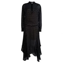 Stella McCartney Black Gold Dot Maxi Dress S For Women