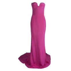 Stella McCartney Pink Silk Strapless Reese Gown L For Women