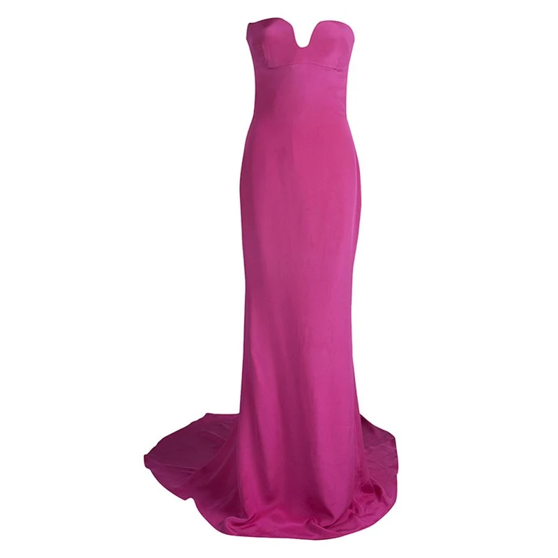 Stella McCartney Pink Silk Strapless Reese Gown L For Women 3 Stella McCartney Pink Silk Strapless Reese Gown L For Women