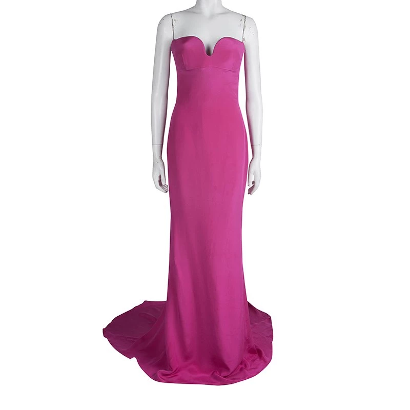 Stella McCartney Pink Silk Strapless Reese Gown L For Women 4 Stella McCartney Pink Silk Strapless Reese Gown L For Women - Image 2