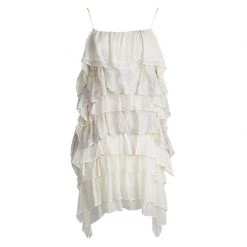 Stella McCartney Cream Sleeveless Tiered Dress S For Women