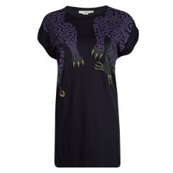 Stella McCartney Navy Blue Tiger Print T-Shirt S For Women