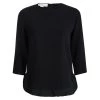 Stella McCartney Black Ruffle Bottom Long Sleeve Top S For Women