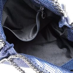 Stella McCartney Blue Faux Python Small Falabella Tote For Women -Stella McCartney Sales luxury women stella mccartney used handbags p100873 0007