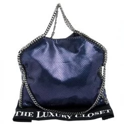 Stella McCartney Blue Faux Python Small Falabella Tote For Women -Stella McCartney Sales luxury women stella mccartney used handbags p100873 0009