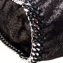 Stella McCartney Black Iridescent Faux Leather Large Falabella Tote For Women -Stella McCartney Sales luxury women stella mccartney used handbags p103021 010