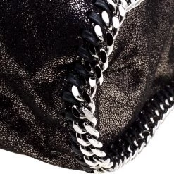 Stella McCartney Black Iridescent Faux Leather Large Falabella Tote For Women -Stella McCartney Sales luxury women stella mccartney used handbags p103021 011