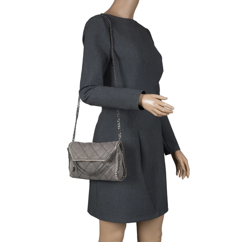 Stella McCartney Grey Faux Leather Falabella Crossbody Bag For Women 4 Stella McCartney Grey Faux Leather Falabella Crossbody Bag For Women - Image 2