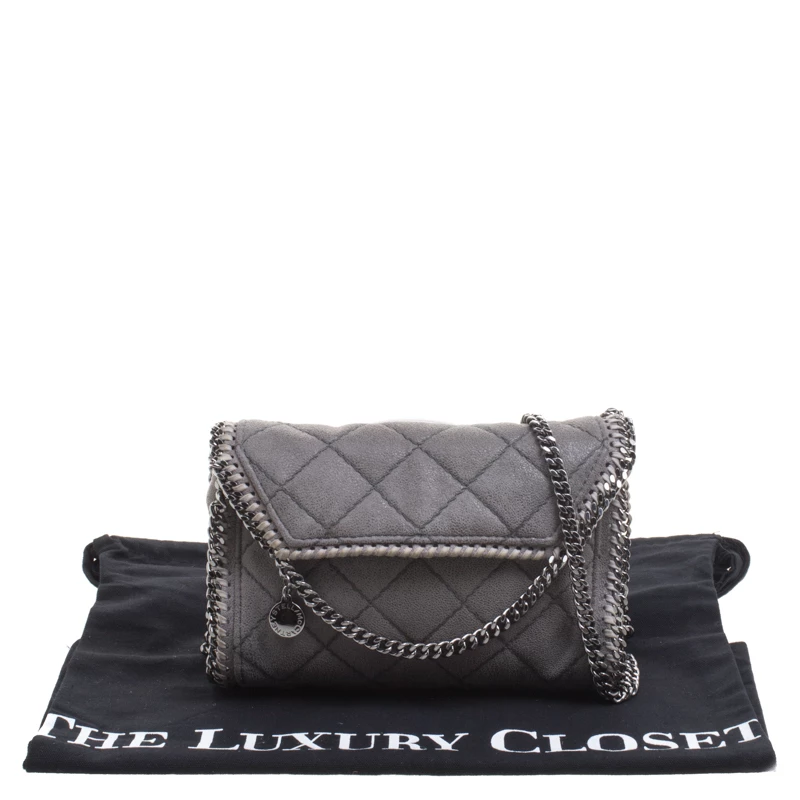 Stella McCartney Grey Faux Leather Falabella Crossbody Bag For Women 11 Stella McCartney Grey Faux Leather Falabella Crossbody Bag For Women - Image 9