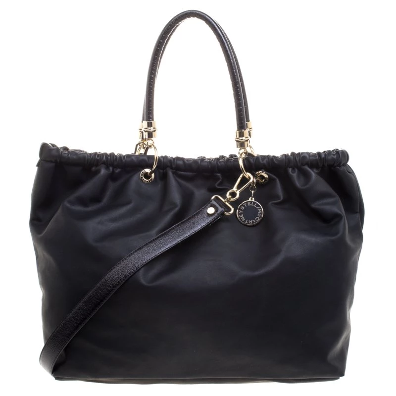 Stella McCartney Black Leather Shopper Tote For Women 3 Stella McCartney Black Leather Shopper Tote For Women