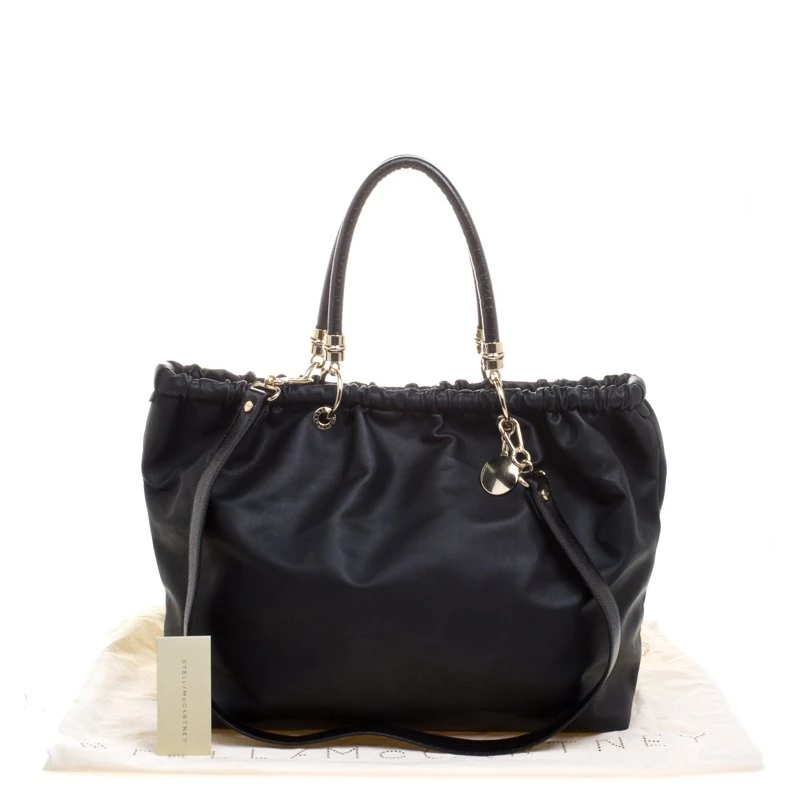 Stella McCartney Black Leather Shopper Tote For Women 11 Stella McCartney Black Leather Shopper Tote For Women - Image 9