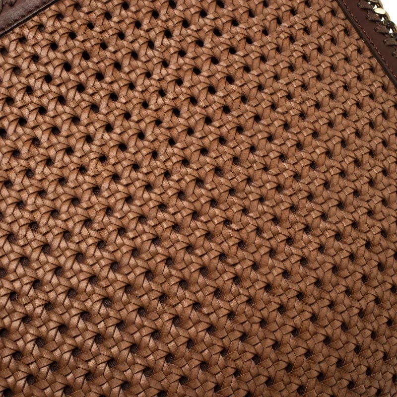 Stella McCartney Brown Wicker Faux Leather Small Falabella Bag For Women 7 Stella McCartney Brown Wicker Faux Leather Small Falabella Bag For Women - Image 5