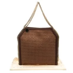 Stella McCartney Brown Wicker Faux Leather Small Falabella Bag For Women 21 Stella McCartney Brown Wicker Faux Leather Small Falabella Bag For Women -Stella McCartney Sales luxury women stella mccartney used handbags p106924 009