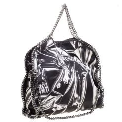 Stella McCartney Black/White Satin Small Falabella Tote For Women -Stella McCartney Sales luxury women stella mccartney used handbags p107114 003