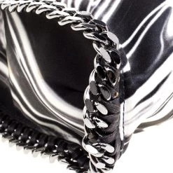 Stella McCartney Black/White Satin Small Falabella Tote For Women -Stella McCartney Sales luxury women stella mccartney used handbags p107114 011