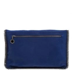 Stella McCartney Blue Faux Leather Falabella Foldover Clutch For Women -Stella McCartney Sales luxury women stella mccartney used handbags p107134 004
